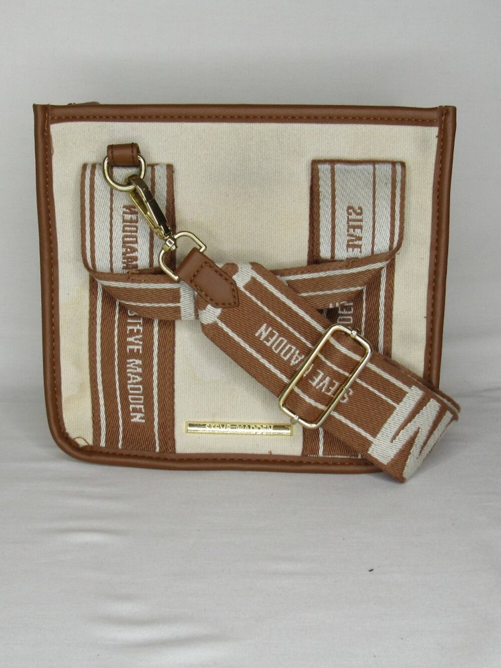 Steve Madden BWEBBER Canvas Satchel Shoulder Bag Purse